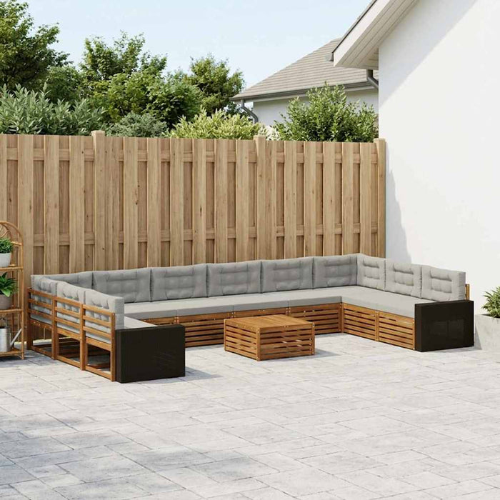Seturi de canapele cu pernă 11 pcs Lemn Solid de Acacia WALTI
