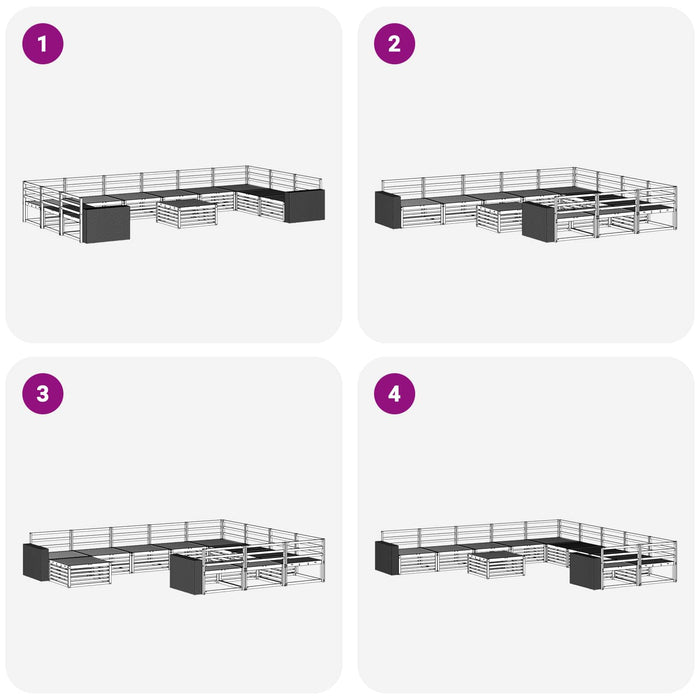 Seturi de canapele 11 pcs Lemn Solid de Acacia WALTI
