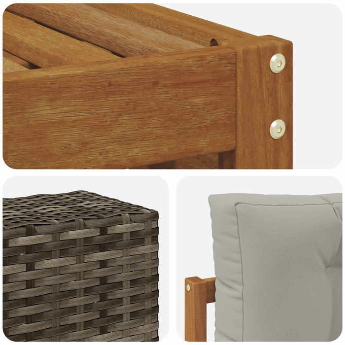 Seturi de canapele cu pernă 11 pcs Lemn Solid de Acacia WALTI