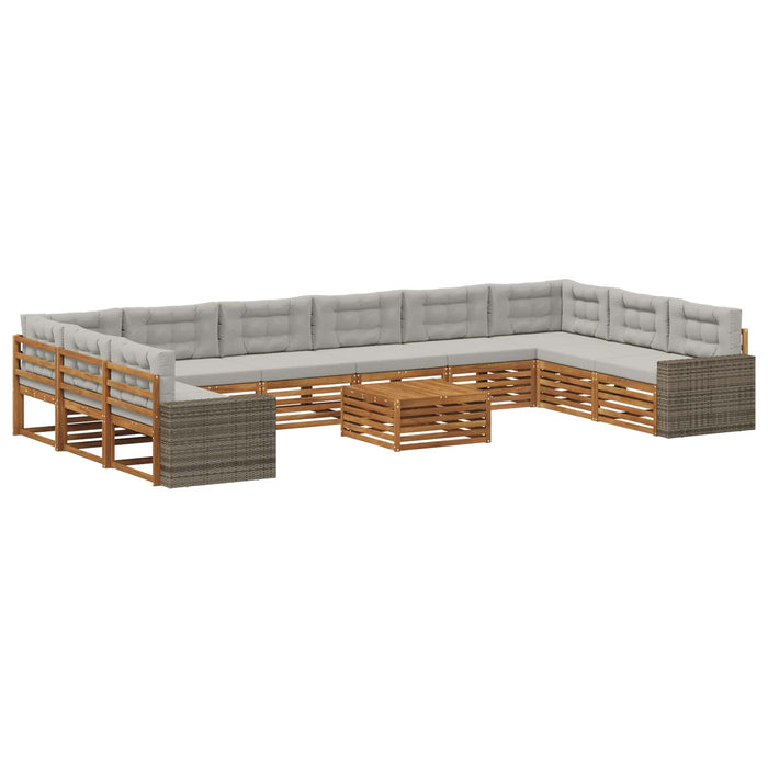Seturi de canapele cu pernă 11 pcs Lemn Solid de Acacia WALTI