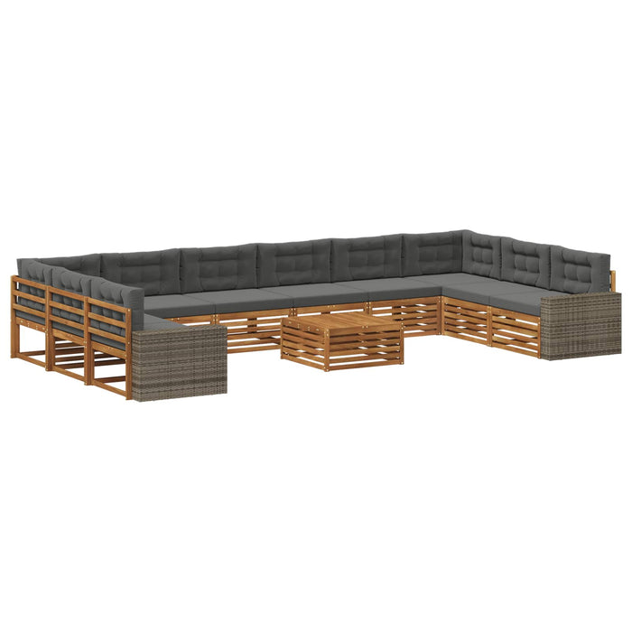 Seturi de canapele cu pernă 11 pcs Lemn Solid de Acacia WALTI