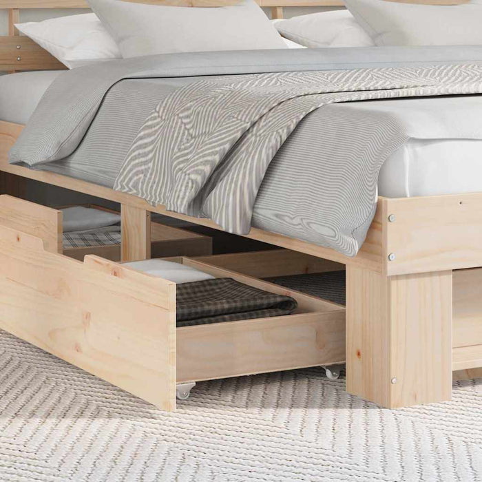 Cadru de pat cu headboard Maro 180 x 200 cm Lemn de pin masiv WALTI