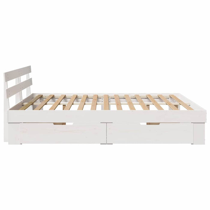 Cadru de pat cu headboard Alb 180 x 200 cm Lemn de pin masiv WALTI