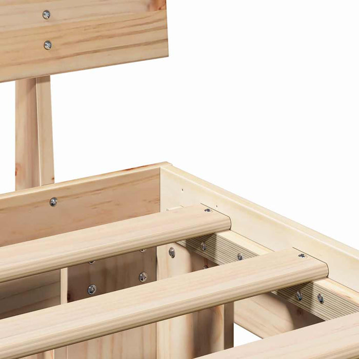 Cadru de pat cu headboard Maro 160 x 200 cm Lemn de pin masiv WALTI