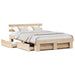 Cadru de pat cu sertar cu headboard cu depozitare Maro 150 x 200 cm Lemn de brad solid - WALTI WALTI