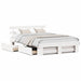 Cadru de pat cu sertar cu headboard cu depozitare Alb 150 x 200 cm Lemn de brad solid - WALTI WALTI