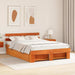 Cadru de pat cu sertar cu headboard cu depozitare Maro ceruit 150 x 200 cm Lemn masiv - WALTI WALTI
