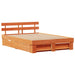 Cadru de pat cu sertar cu headboard cu depozitare Maro ceruit 150 x 200 cm Lemn masiv - WALTI WALTI