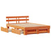 Cadru de pat cu sertar cu headboard cu depozitare Maro ceruit 150 x 200 cm Lemn masiv - WALTI WALTI