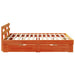 Cadru de pat cu sertar cu headboard cu depozitare Maro ceruit 150 x 200 cm Lemn masiv - WALTI WALTI