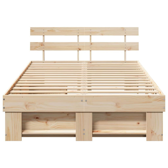 Cadru de pat cu headboard Maro 120 x 200 cm Lemn de pin masiv WALTI