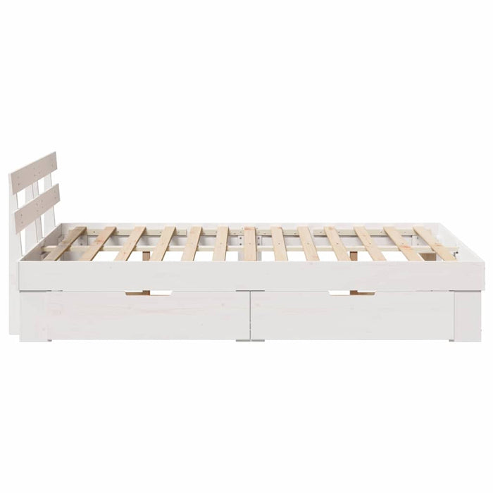 Cadru de pat cu headboard Alb 120 x 200 cm Lemn de pin masiv WALTI