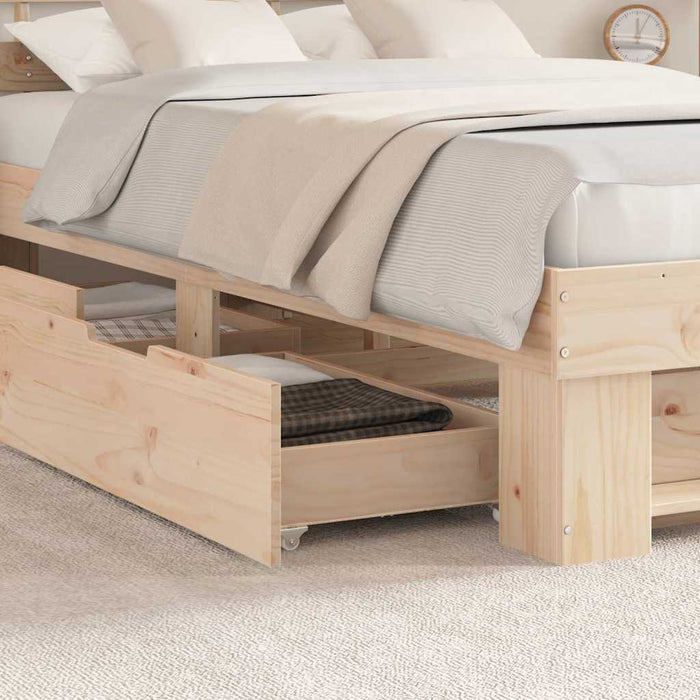 Cadru de pat cu headboard Maro 120 x 190 cm Lemn de pin masiv WALTI