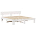 Cadru de pat cu headboard Alb 200 x 200 cm Lemn - WALTI WALTI