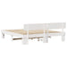 Cadru de pat cu headboard Alb 200 x 200 cm Lemn - WALTI WALTI