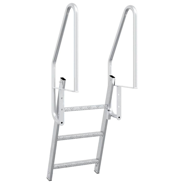 Ladder dock cu 3 pași Argintiu 58 x 77 x 144 cm Aluminiu - WALTI WALTI