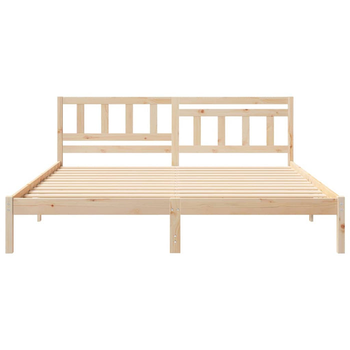 Cadru de pat cu headboard Maro 200 x 200 cm Lemn de pin masiv - WALTI WALTI