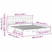 Cadru de pat Maroniu cerat 200 x 200 cm Lemn de pin masiv - WALTI WALTI