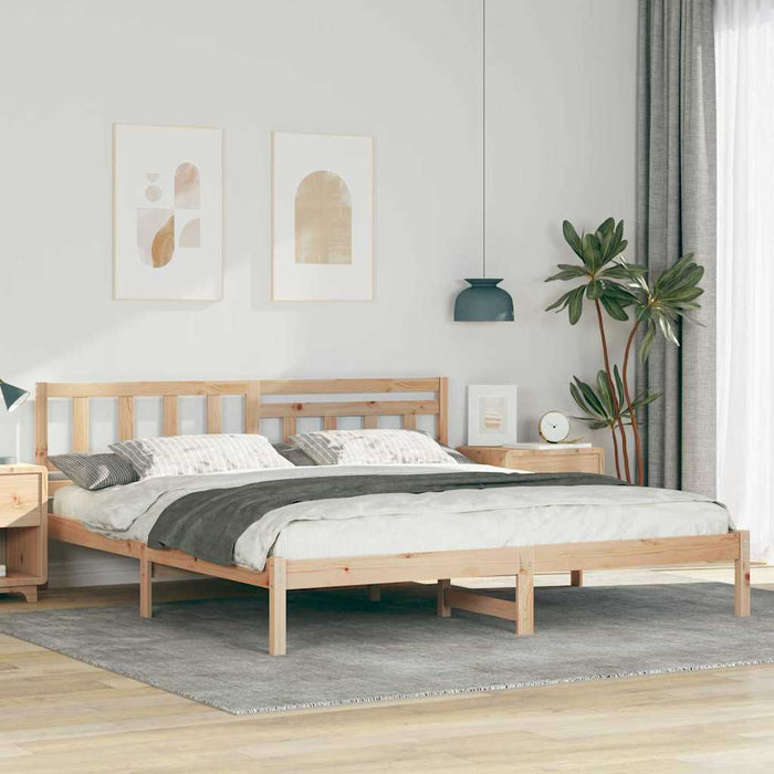 Cadru de pat cu headboard Maro 180 x 200 cm Lemn de pin masiv - WALTI WALTI