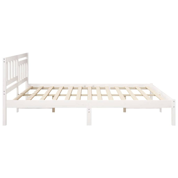 Cadru de pat cu headboard Alb 180 x 200 cm Lemn de pin masiv - WALTI WALTI