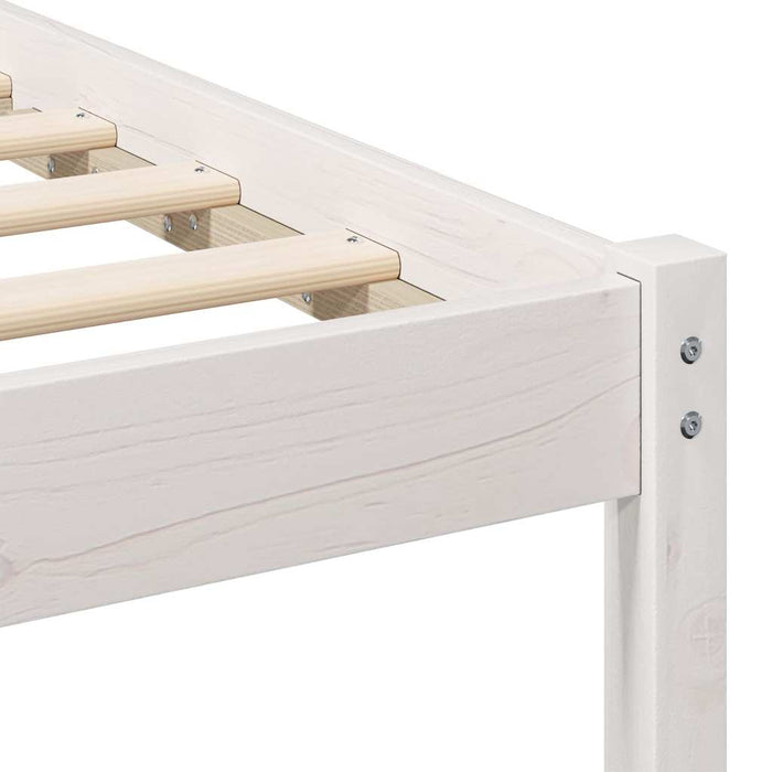 Cadru de pat cu headboard Alb 150 x 200 cm Lemn de pin masiv WALTI