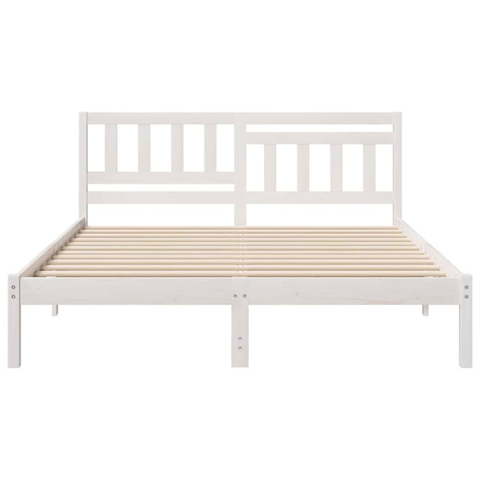 Cadru de pat cu headboard Alb 150 x 200 cm Lemn de pin masiv WALTI