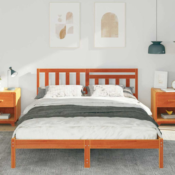 Cadru de pat Maroniu cerat 150 x 200 cm Lemn de pin masiv WALTI