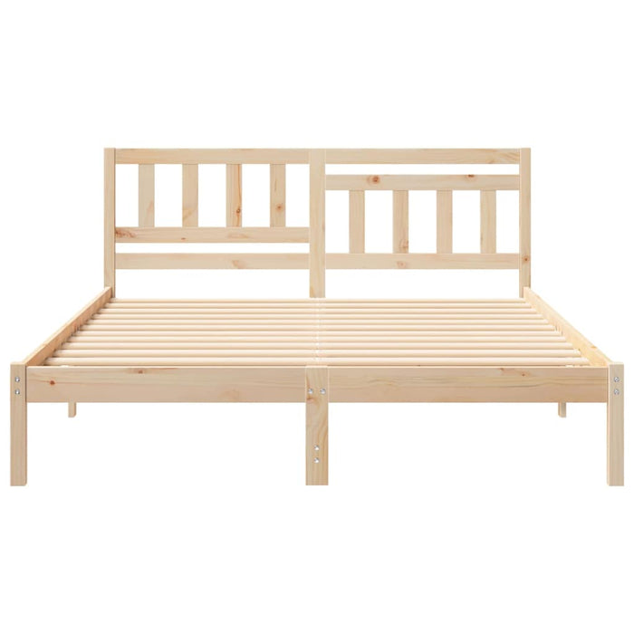 Cadru de pat cu headboard Maro 140 x 200 cm Lemn de pin masiv - WALTI WALTI