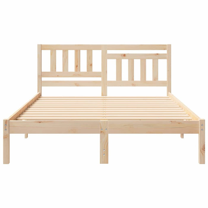 Cadru de pat cu headboard Maro 120 x 200 cm Lemn de pin masiv - WALTI WALTI