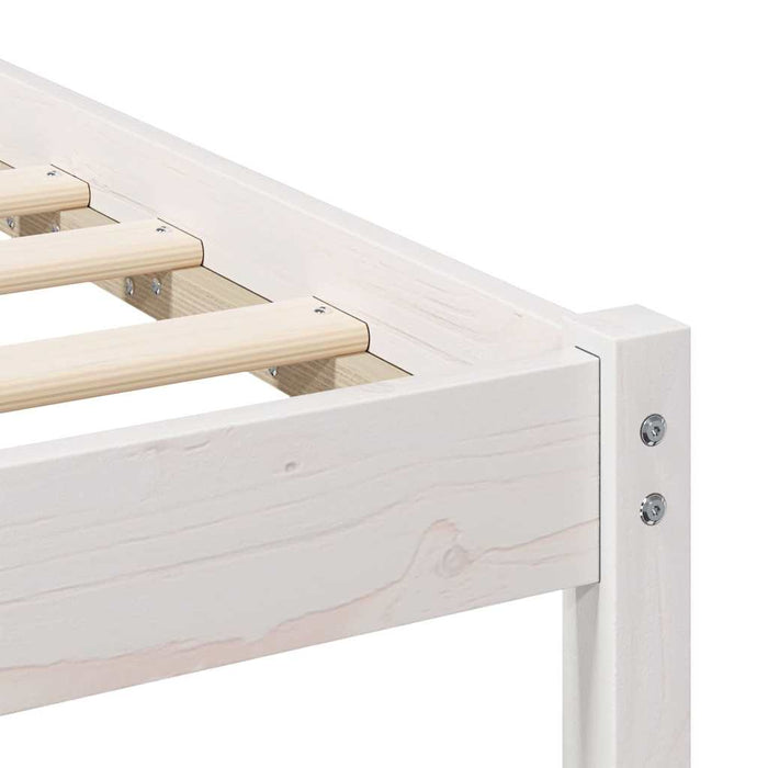 Cadru de pat cu headboard Alb 140 x 190 cm Lemn de pin masiv WALTI