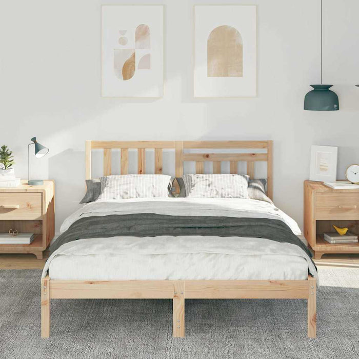 Cadru de pat cu headboard Maro 120 x 190 cm Lemn de pin masiv - WALTI WALTI