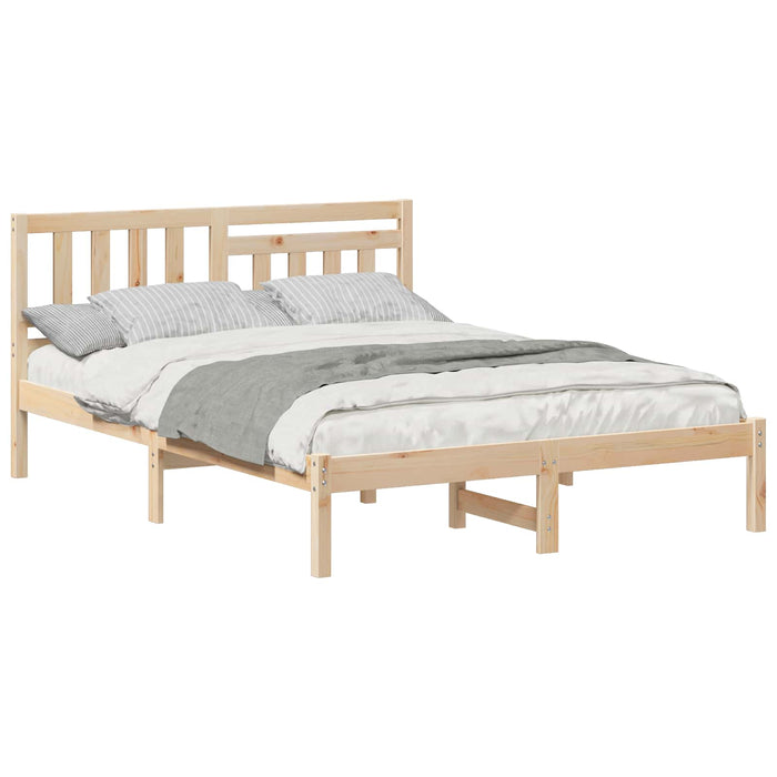 Cadru de pat cu headboard Maro 120 x 190 cm Lemn de pin masiv - WALTI WALTI