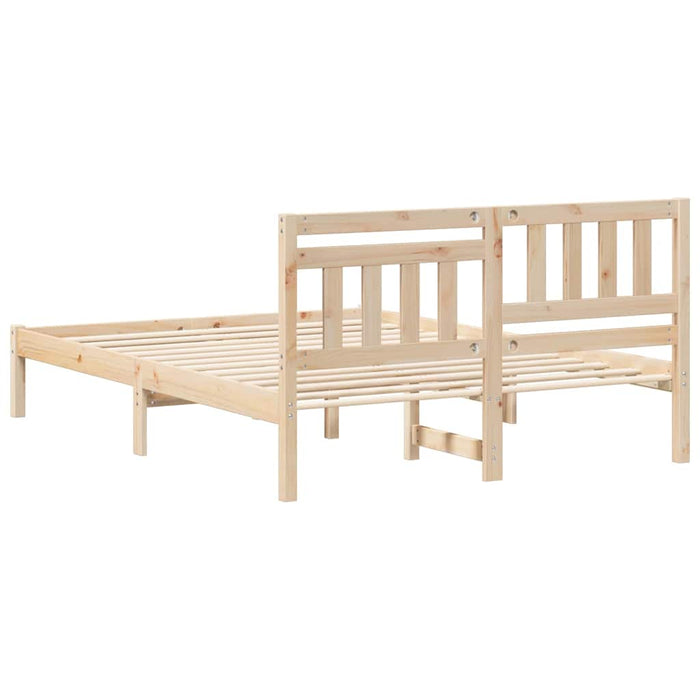 Cadru de pat cu headboard Maro 120 x 190 cm Lemn de pin masiv - WALTI WALTI