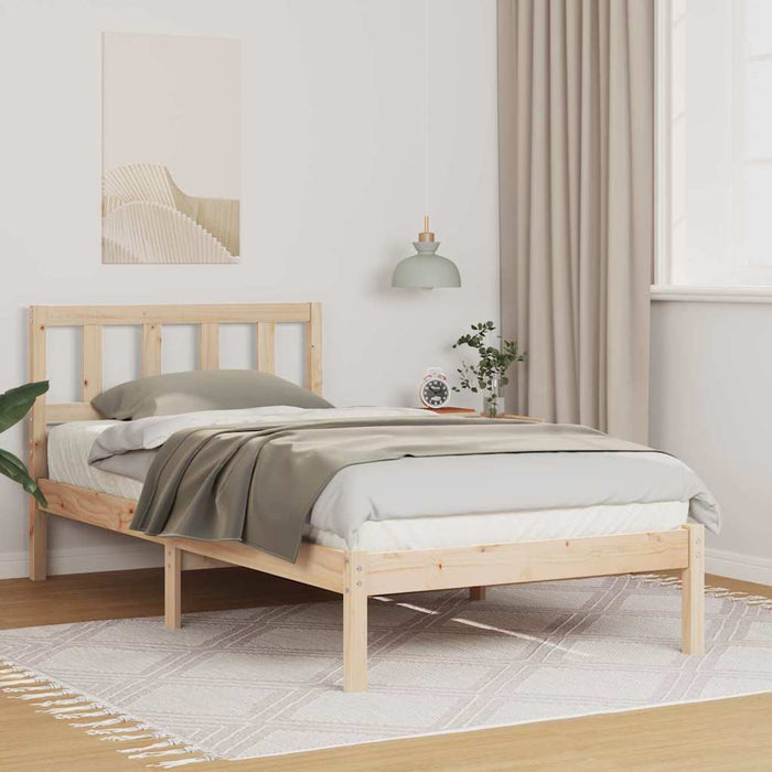 Cadru de pat cu headboard Maro 80 x 200 cm Lemn de pin masiv WALTI