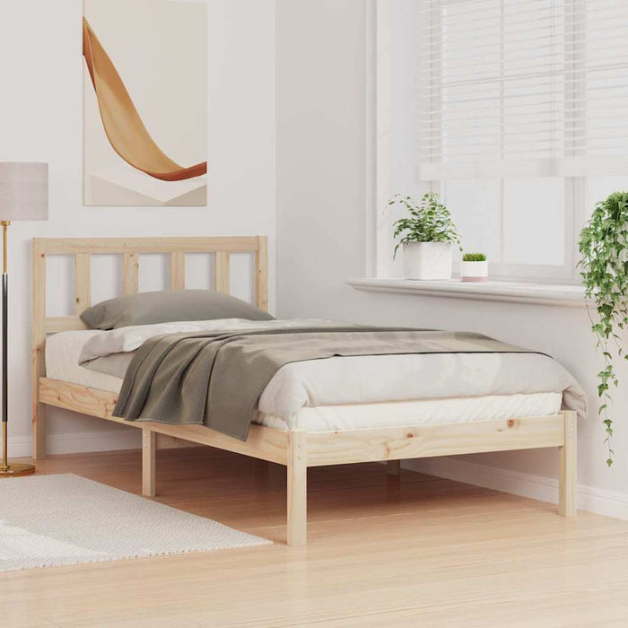 Cadru de pat cu headboard Maro 80 x 200 cm Lemn de pin masiv WALTI