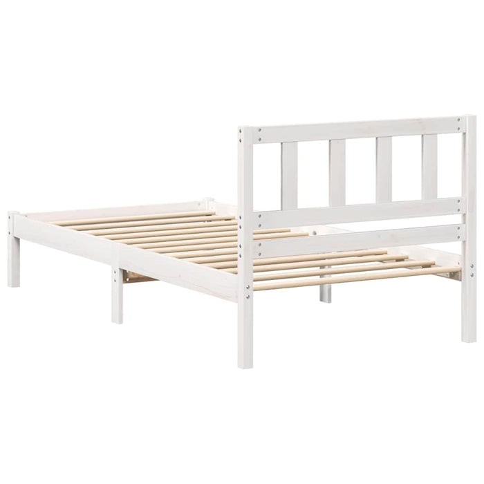 Cadru de pat cu headboard Alb 80 x 200 cm Lemn de pin masiv - WALTI WALTI
