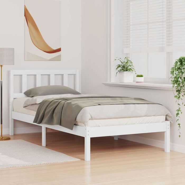 Cadru de pat cu headboard Maro 100 x 200 cm Lemn de pin masiv - WALTI WALTI