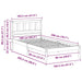 Cadru de pat cu headboard Maro 100 x 200 cm Lemn de pin masiv - WALTI WALTI