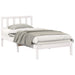 Cadru de pat cu headboard Alb 90 x 190 cm Lemn de pin masiv - WALTI WALTI
