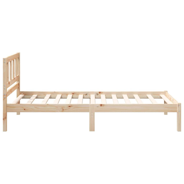 Cadru de pat cu headboard Maro 75 x 190 cm Lemn de pin masiv - WALTI WALTI