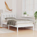 Cadru de pat cu headboard Alb 75 x 190 cm Lemn de pin masiv - WALTI WALTI