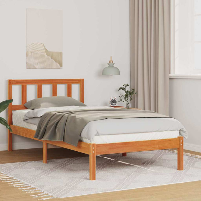 Cadru de pat Maroniu cerat 75 x 190 cm Lemn de pin masiv - WALTI WALTI