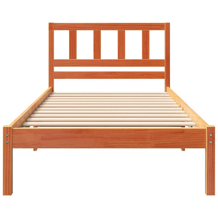 Cadru de pat Maroniu cerat 75 x 190 cm Lemn de pin masiv - WALTI WALTI