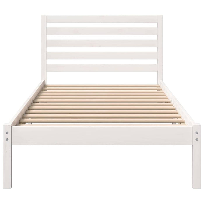 Cadru de pat cu headboard Alb 80 x 200 cm Lemn masiv de pin - WALTI WALTI