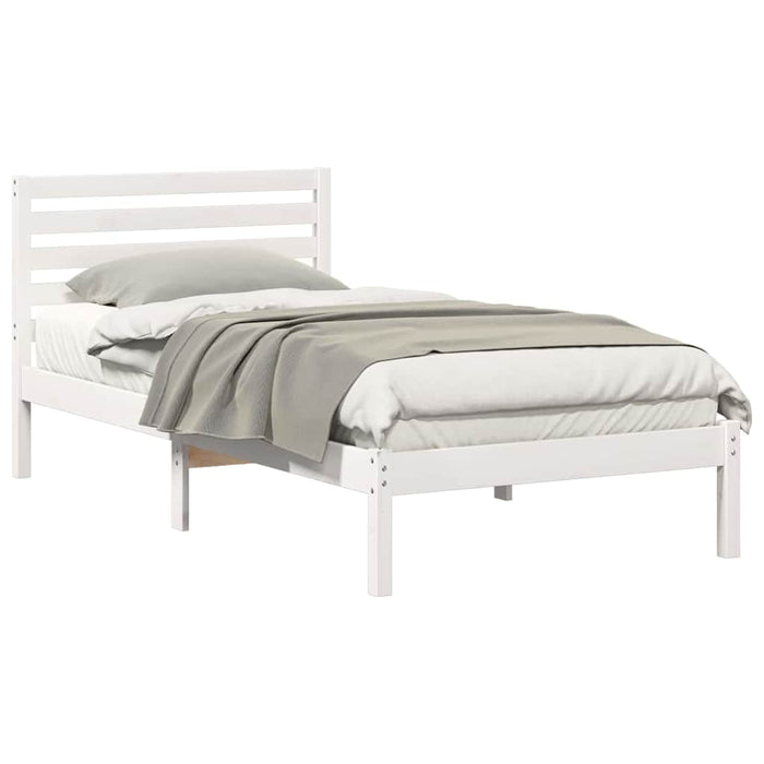 Cadru de pat cu headboard Alb 80 x 200 cm Lemn masiv de pin - WALTI WALTI