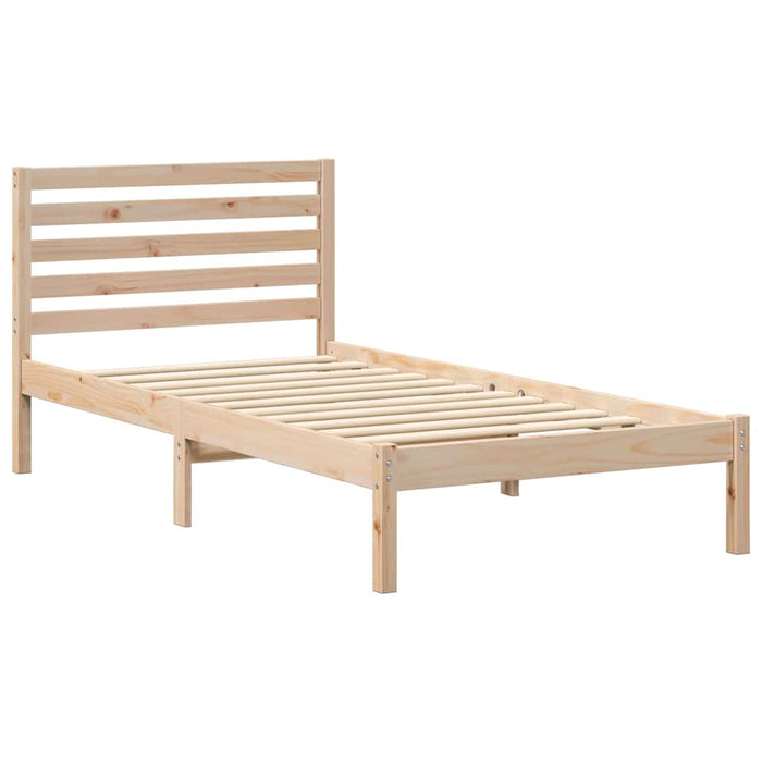 Cadru de pat cu headboard Maro 90 x 200 cm Lemn masiv de pin - WALTI WALTI