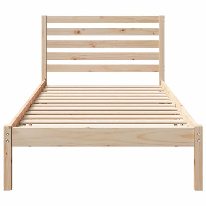 Cadru de pat cu headboard Maro 90 x 200 cm Lemn masiv de pin - WALTI WALTI