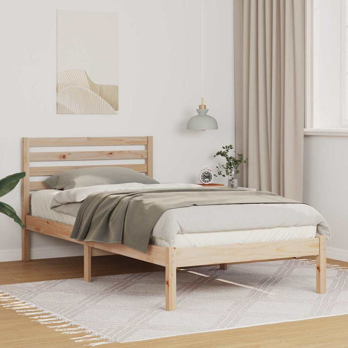 Cadru de pat cu headboard Maro 100 x 200 cm Lemn masiv de pin - WALTI WALTI