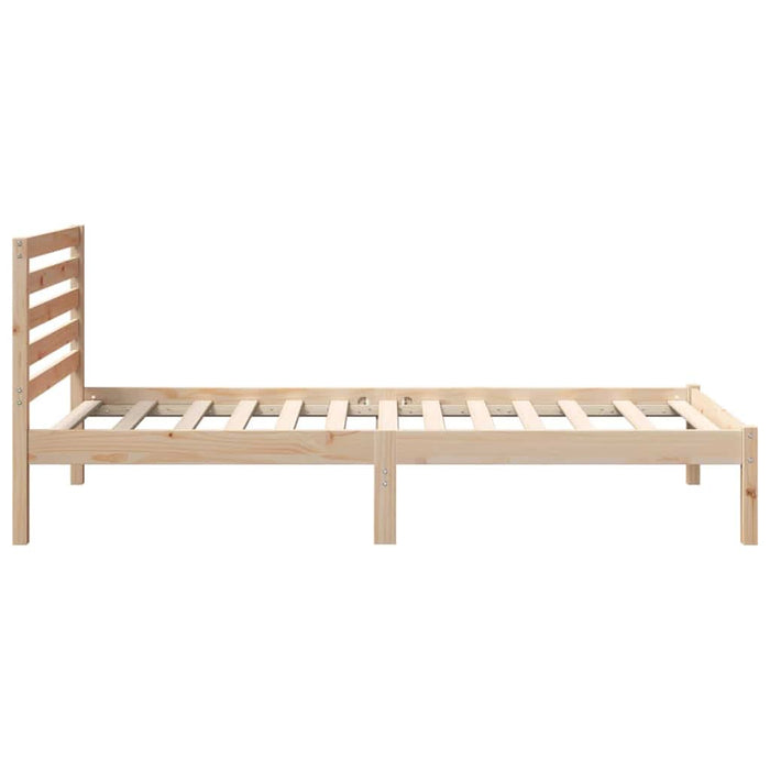 Cadru de pat cu headboard Maro 90 x 190 cm Lemn masiv de pin - WALTI WALTI