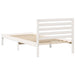 Cadru de pat cu headboard Alb 75 x 190 cm Lemn masiv de pin - WALTI WALTI